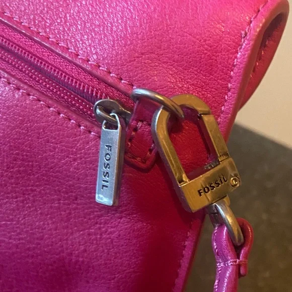 FOSSIL Monica Leather Pink Mini Convertible Crossbody Bag - Picture 8 of 14